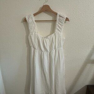 Old Navy White Flowy Back-Tie Dress | Size M